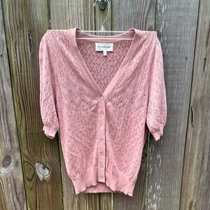 Blush Shortsleeved Heartloom Knit Swater - Size L